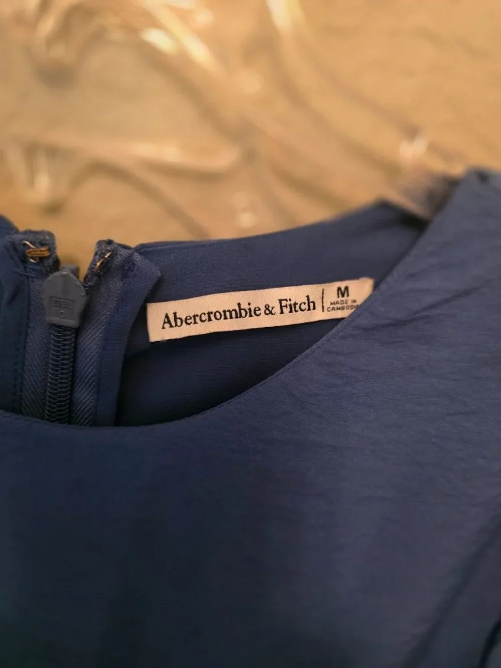 Abercrombie & Fitch Blue Puffed Sleeve Cut Out Maxi Dress M GUC